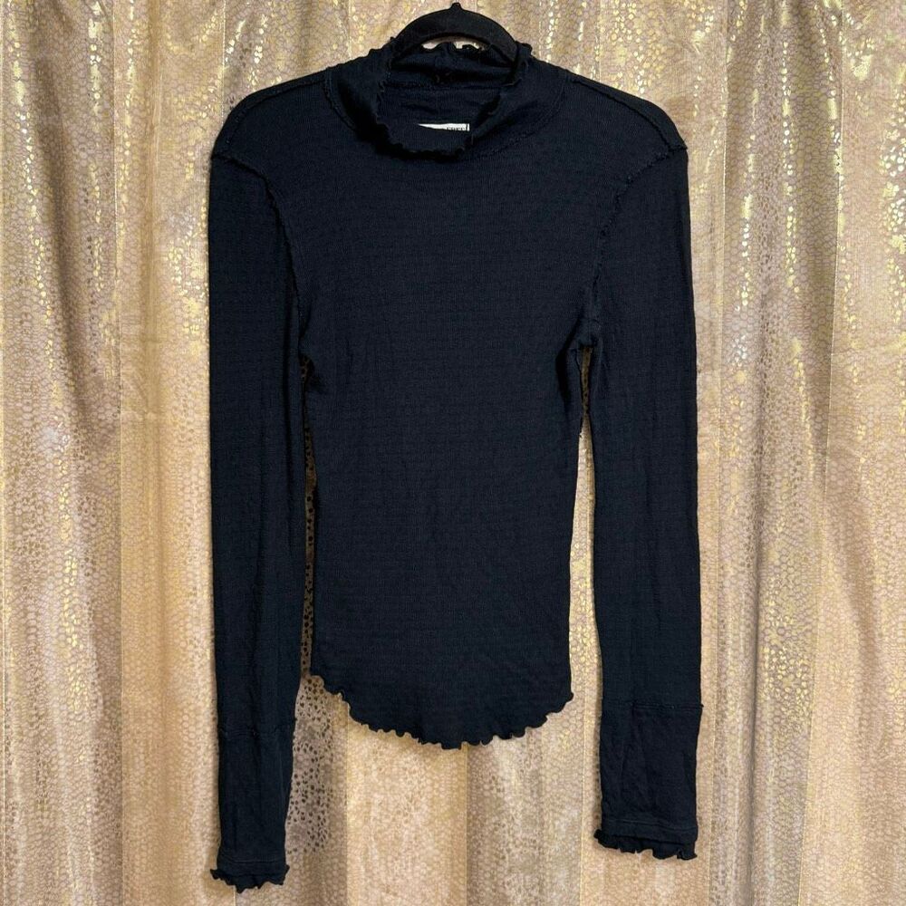 We The Free People Sara Pointelle Turtleneck Stretchy Modal Medium